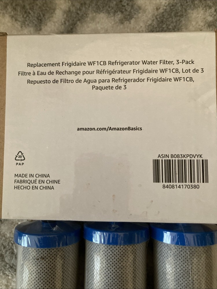 Replacement 3-Pack Frigidaire WF1CB Water Filters for Pure Refrigerator Water