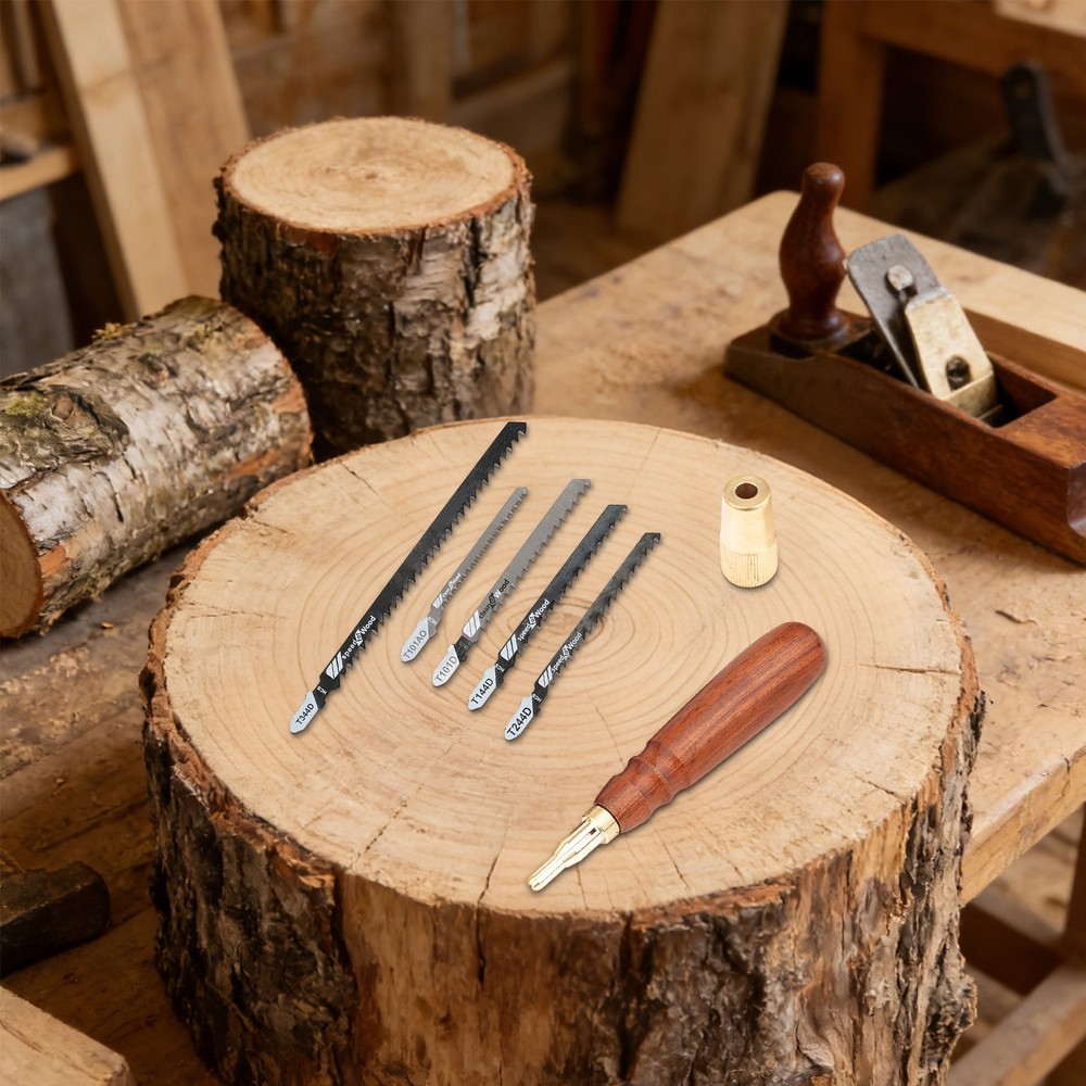Hand Saw Woodworking Tool Wood Handle Sharp Lightweight with 5 Blades