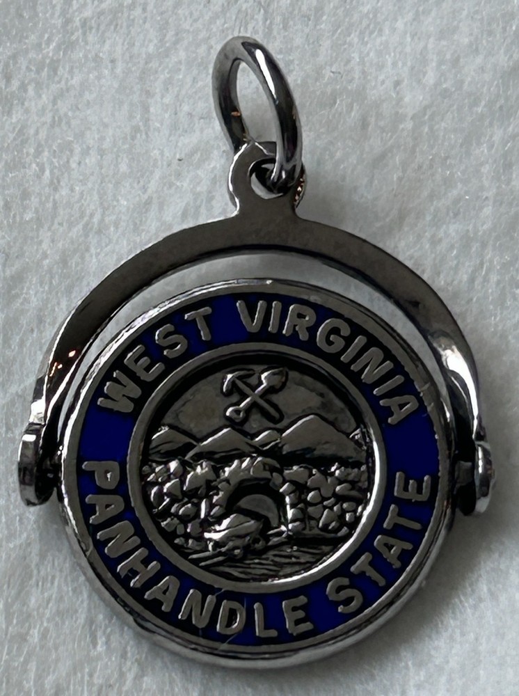 WEST VIRGINIA PANHANDLE STATE STERLING SILVER CHARM
