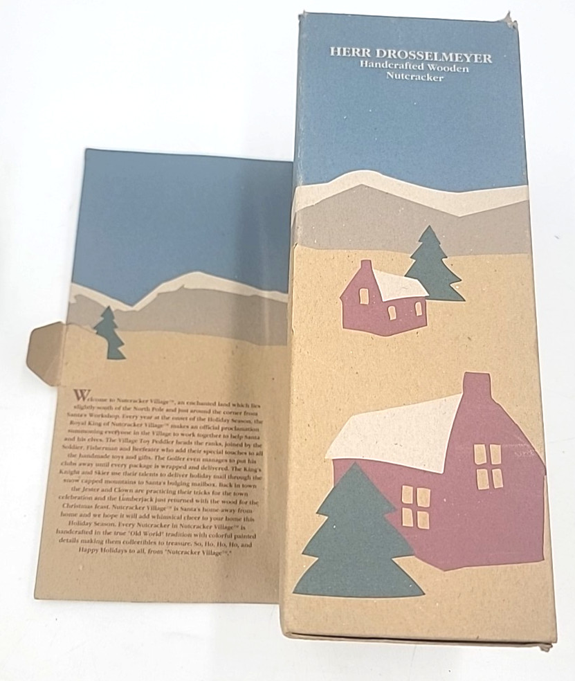 1998 Nutcracker Village Herr Drosselmeyer Nutcracker with Box