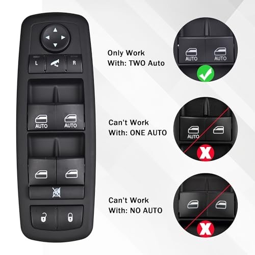 Driver Side Master Power Window Switch 9 Pins + 3Pins Compatible 68110867AB