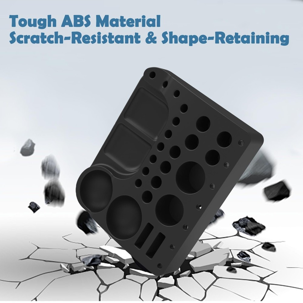 ABS Fly Tying Tool Caddy Desktop Organizer with Soft Magnets&Thread Spool Sta...