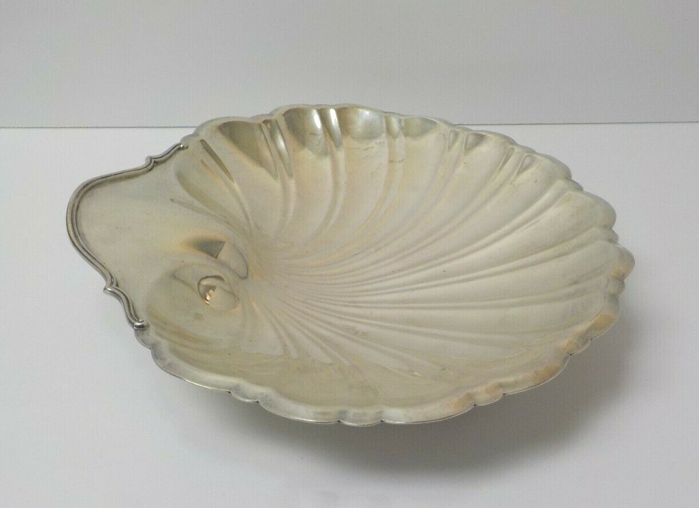 Reed & Barton Sterling Silver 12" Footed Shell Bowl / Dish, 655 grams
