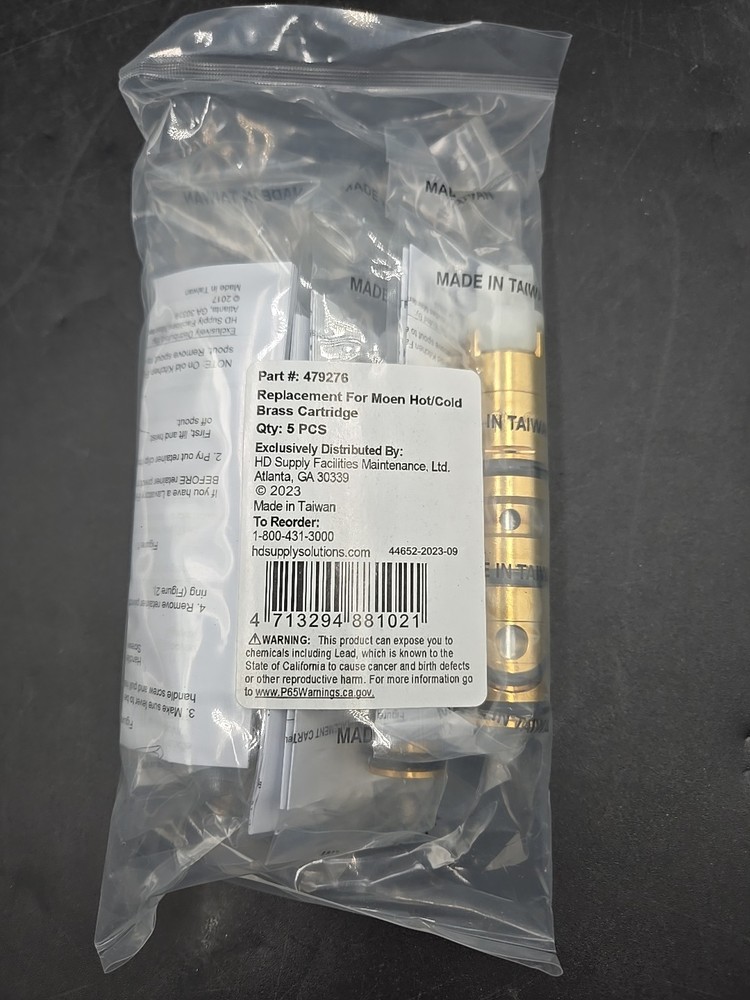 (5 Pack) Replacement For Moen Hot/Cold Brass Cartridge 479276 HD Supply