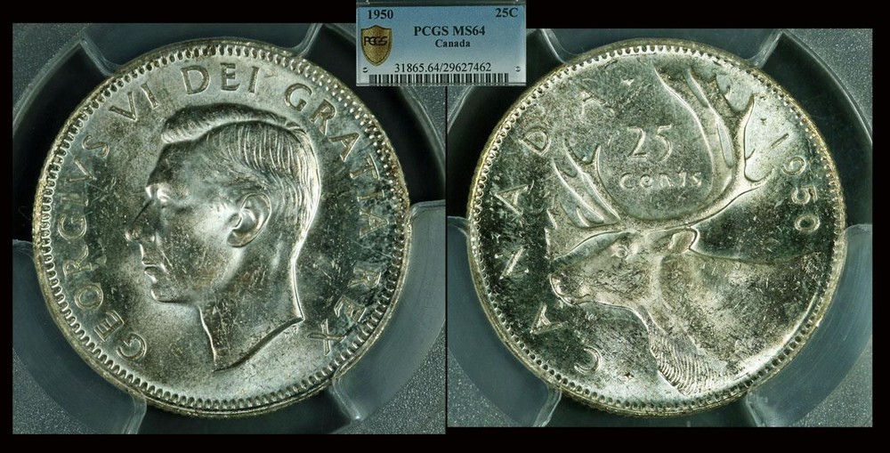 1950 Canada 25C PCGS MS64 (Canada Quarter)