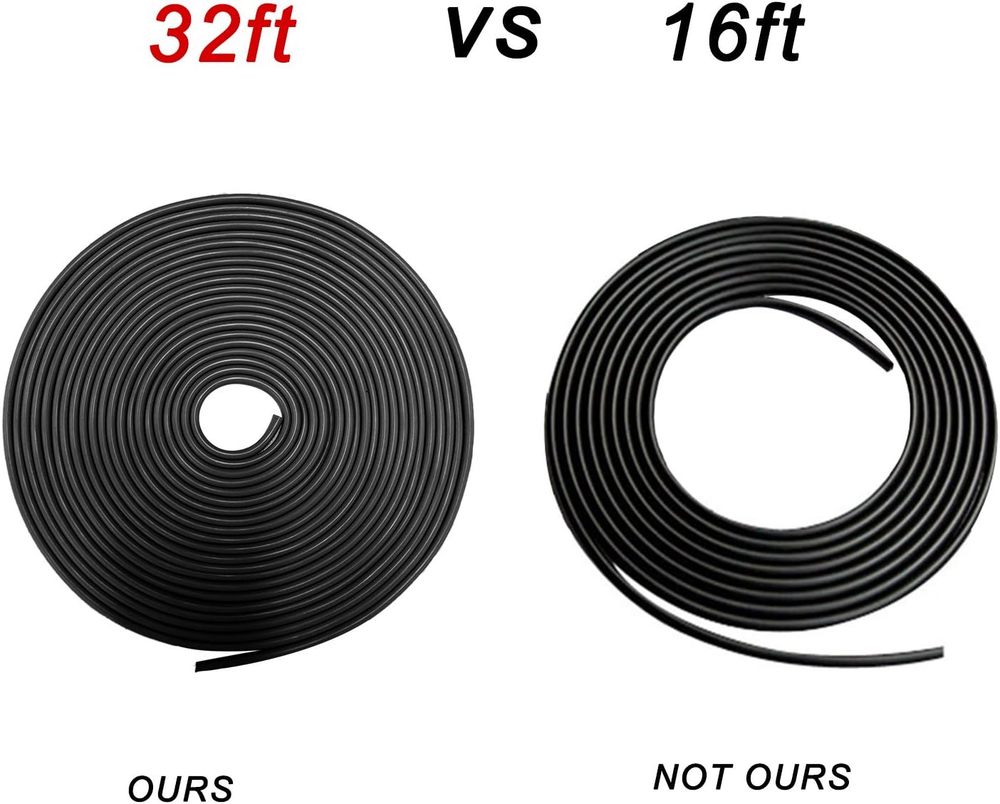 32Ft Car Door Edge Guards U-Shape Rubber Seal Protector with Double Sided Tape