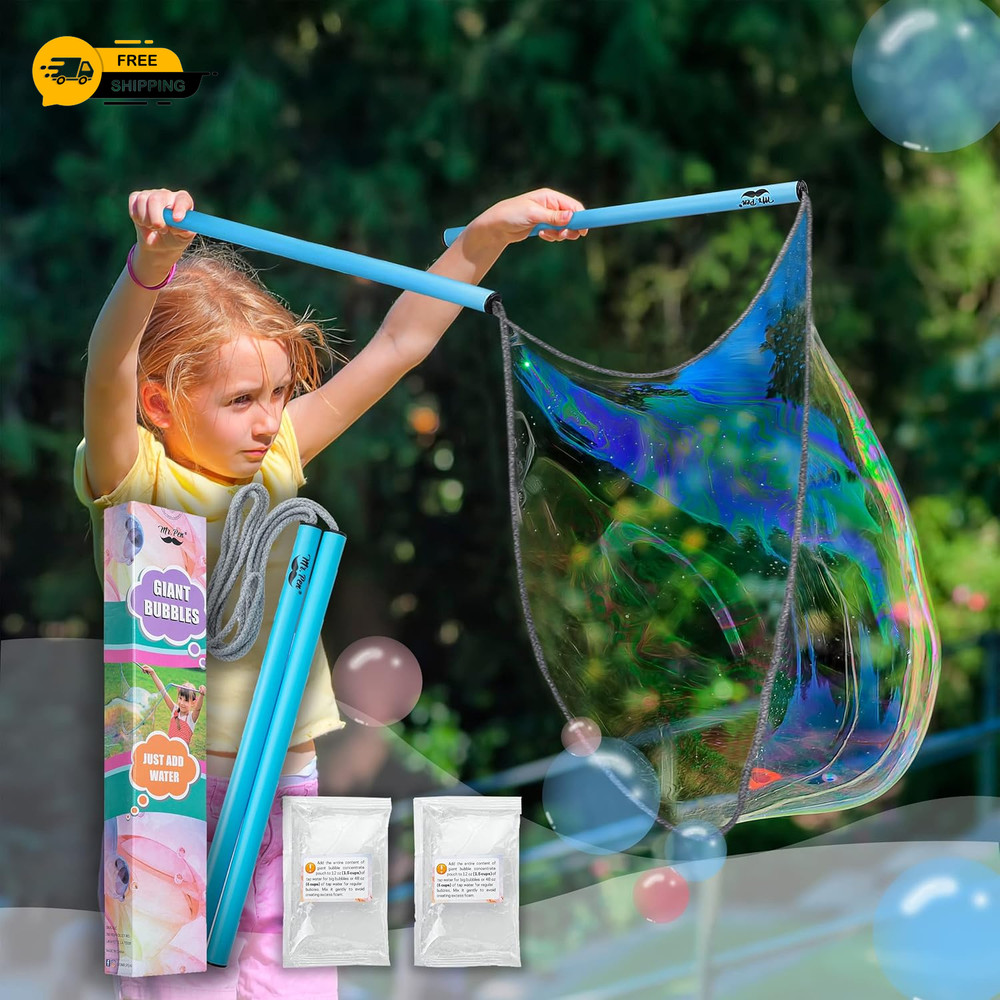 - Giant Bubble Wands Kit, 1 Pack, Big Bubble Wand, Giant Bubble Maker, Large Bub