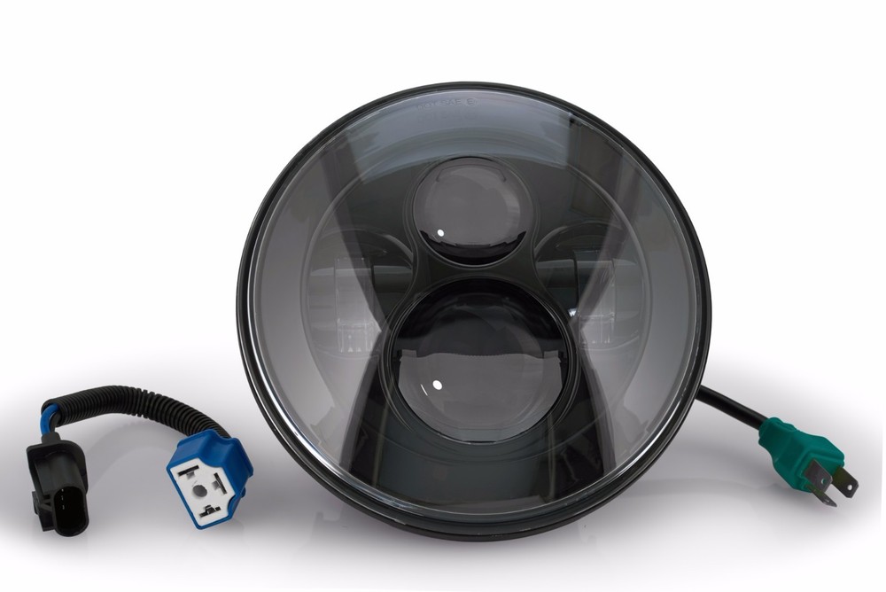 Eagle Lights Black 7" LED Headlight & Passing Light Kit Harley replacement
