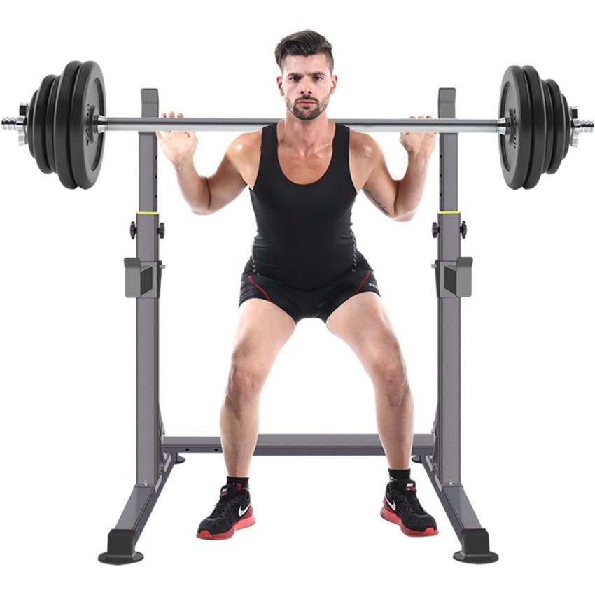 Adjustable Squat Rack,Multi-Function Barbell Rack for Weight Lifting U