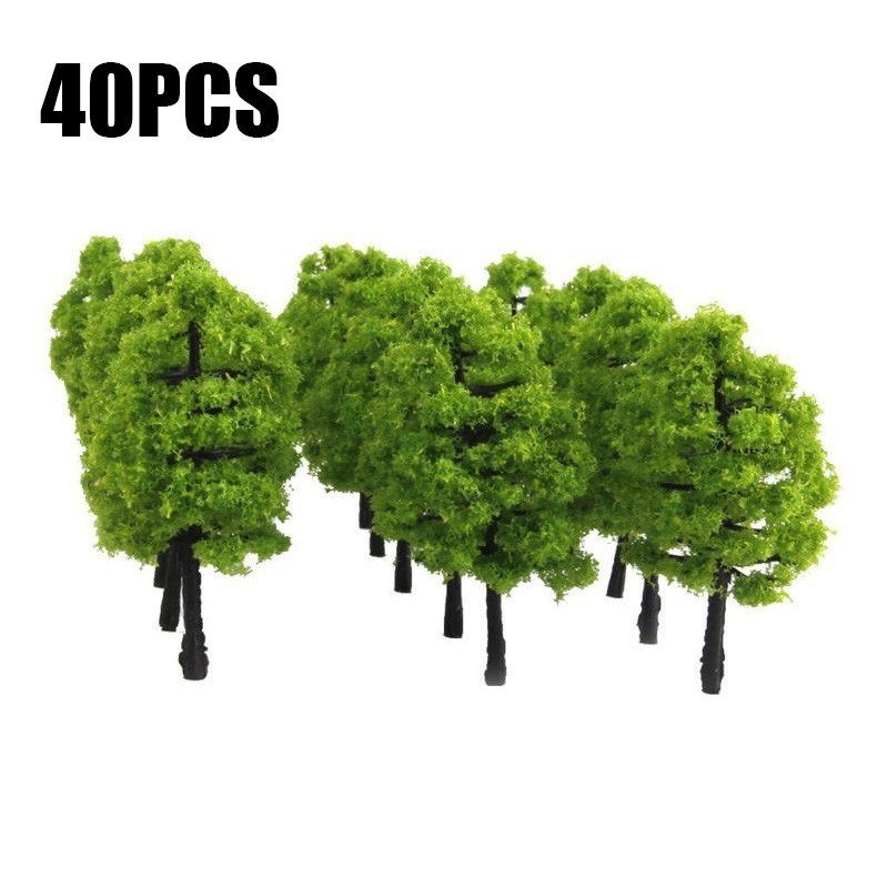 Model tree Model Tree 40Pcs Park Plastic Railroad Train Landscape 1:100