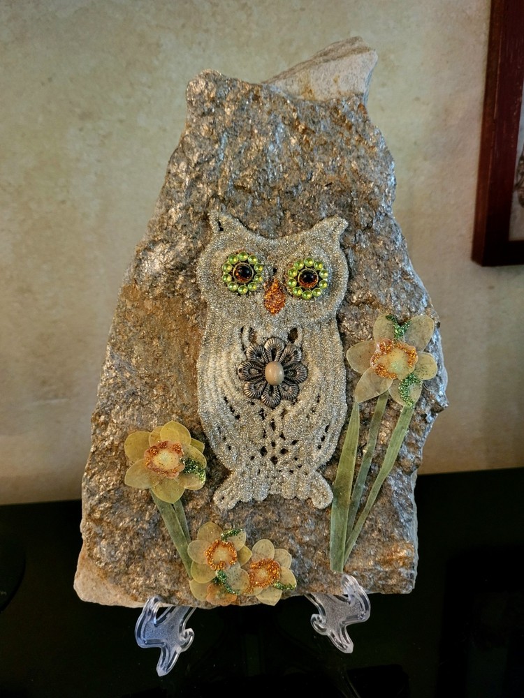 Owl Art, Handmade Mixed Media