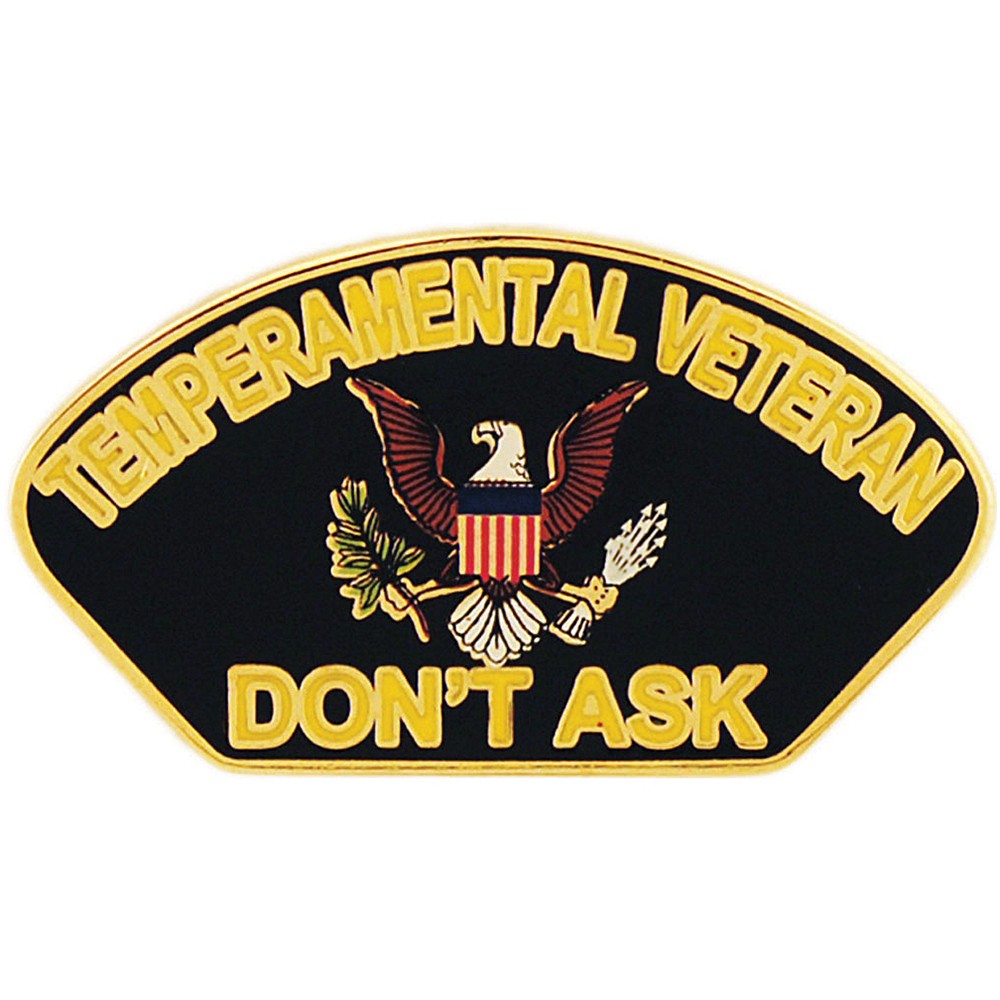 Temperamental Veteran Lapel Pin Eagle Emblems (P12323)