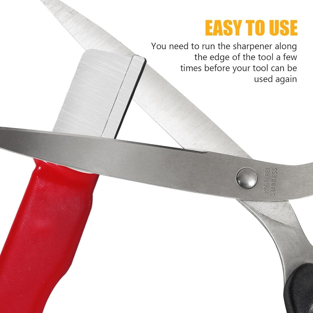 2Pcs Garden Tool Sharpener, Quick Gardening Scissors Sharpener for Black+Red