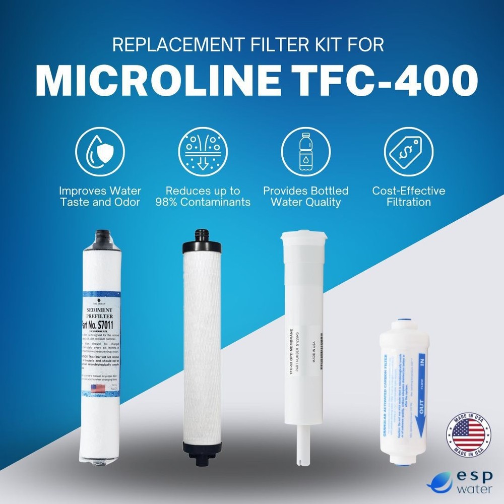 Microline TFC-400 RO Replacement Filter Kit with RO Membrane