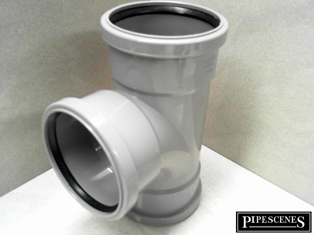 Soil Pipe 110mm Tee Branch - Light Grey