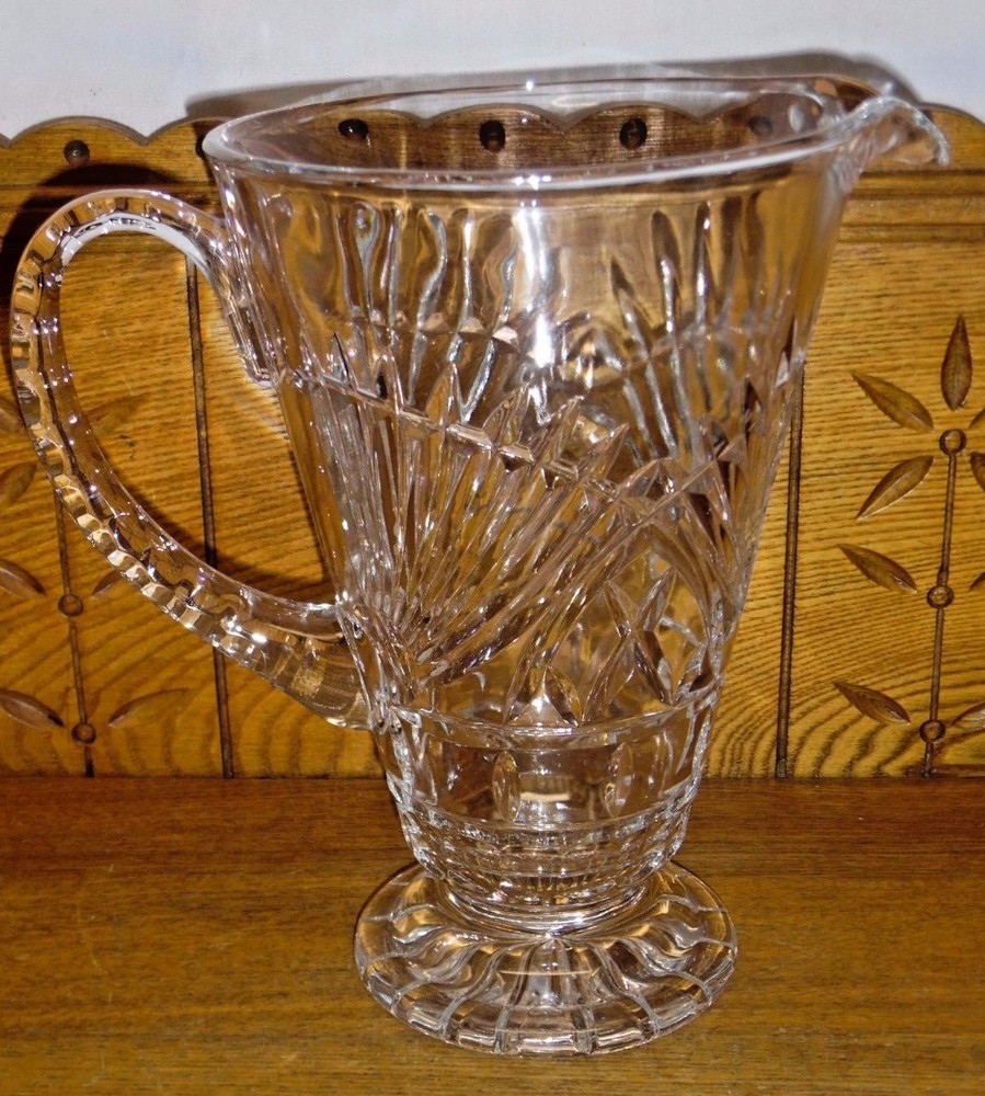 Quality Crystal Pitcher - Maker Unknown - 9 1/2"