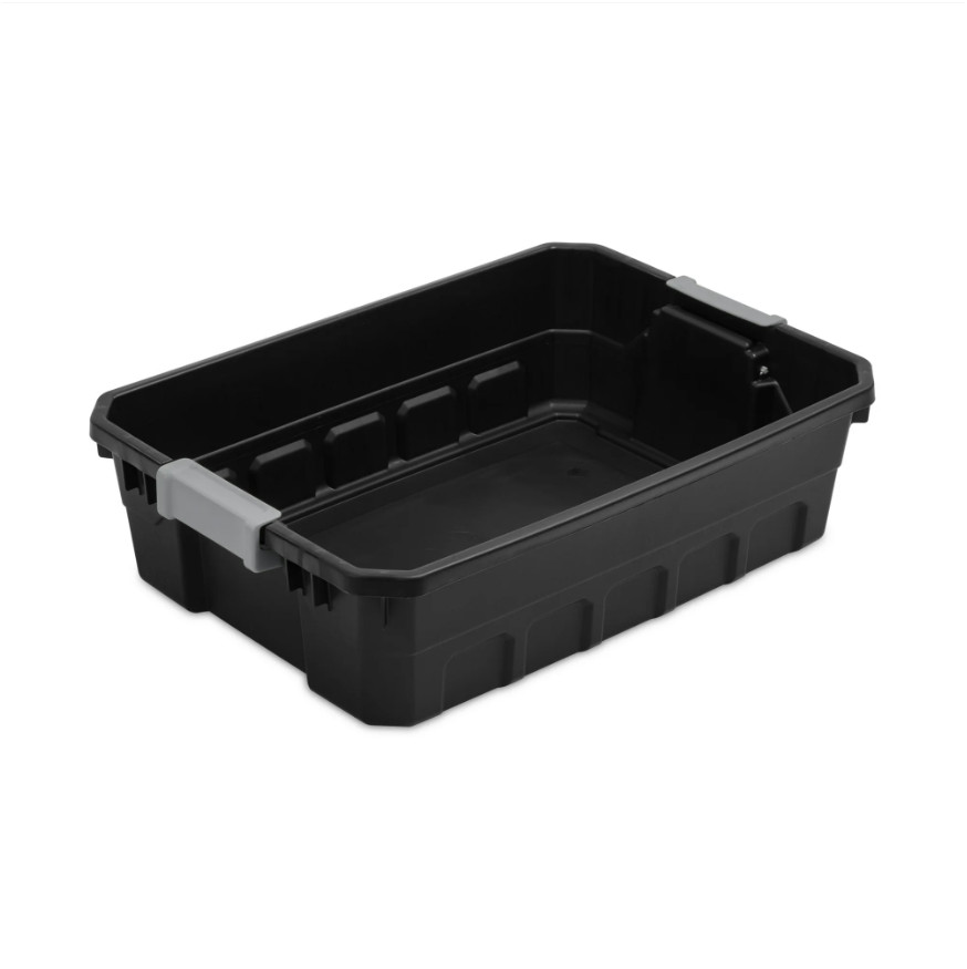 10 Gallon Stackable Storage Bins W/ Latch Lid Durable Plastic Tote 6 Count Box