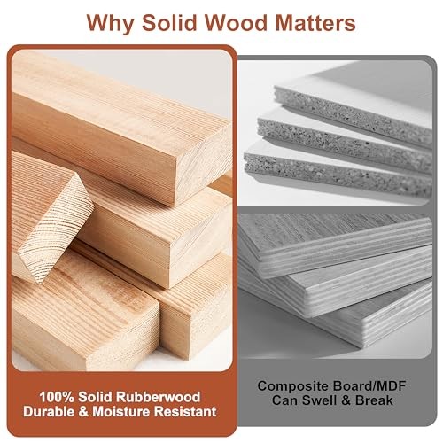 3-Tier Round Side Table, Solid Wood End Table & Nightstand for Small Red Brown