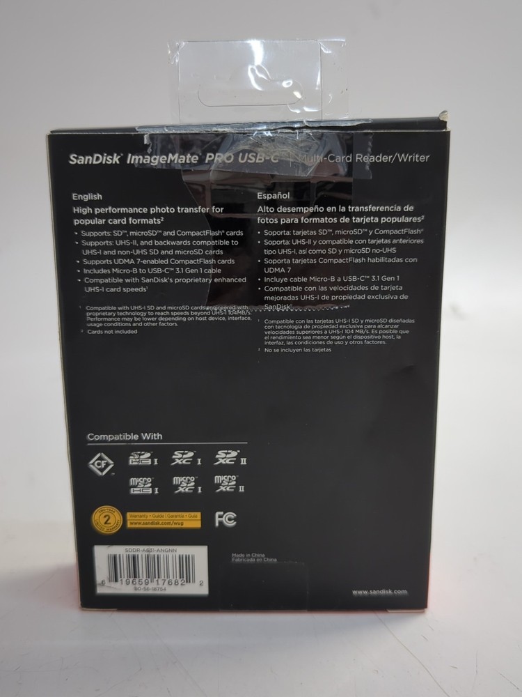 SanDisk ImageMate PRO USB-C Multi-Card Multi-Format Reader/Writer SDDR-A631