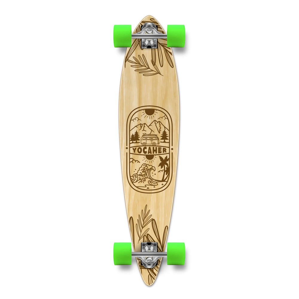 YOCAHER Longboard Complete - Earth Series - Adventure Natural
