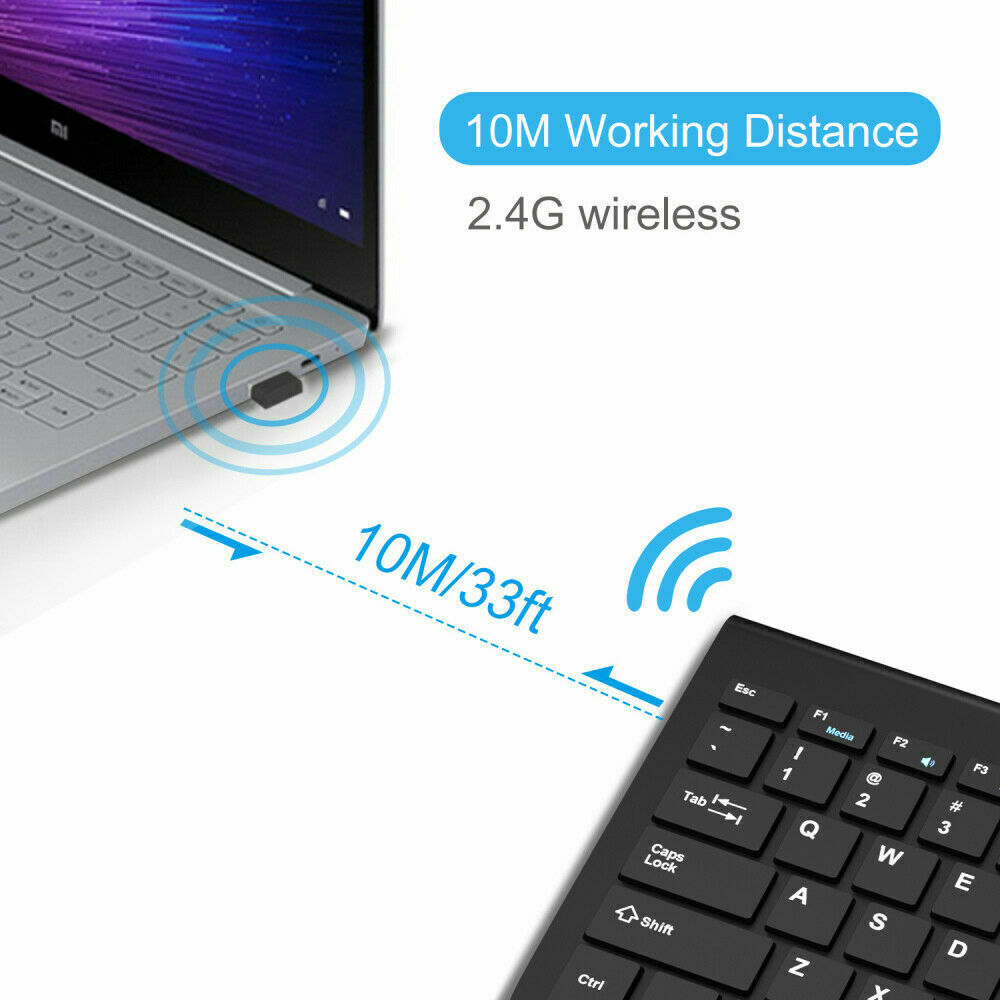 2.4G Wireless Keyboard and Mouse Combo Set Computer Desktop PC Laptop Cordless