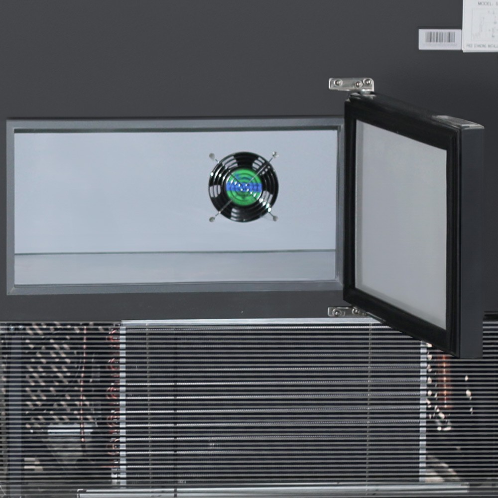 72" Curved glass fish case with refrigerated storage underneath