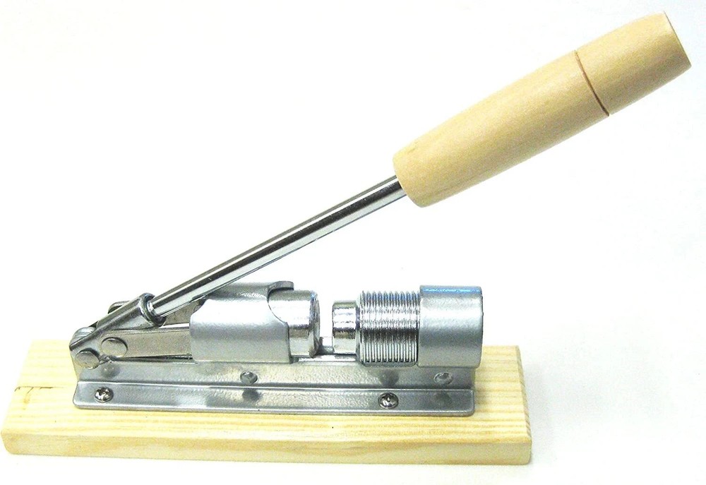 Heavy Duty Pecan and Nut Cracker Tool, Wood Base and Adjustable Handle, Easy Use