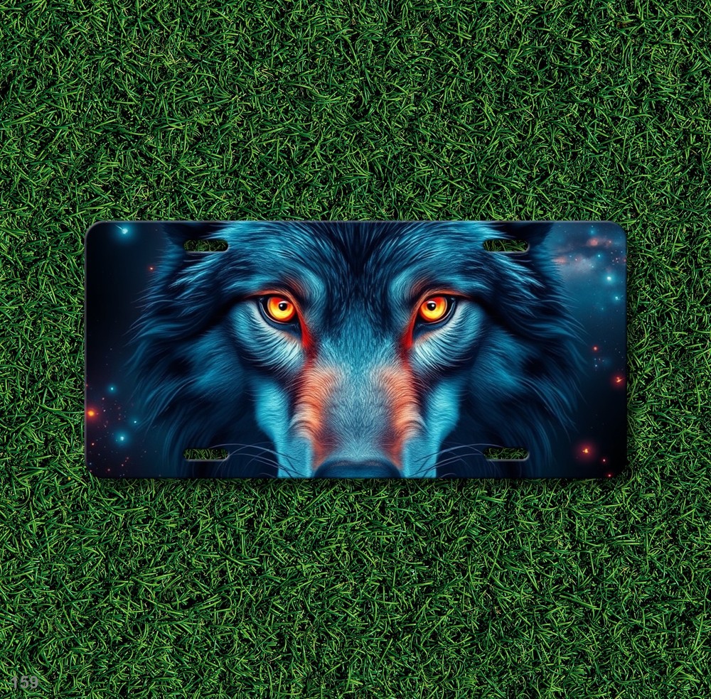 Striking Wolf License Plate Customizable Decorative Plate Anniversary Gift