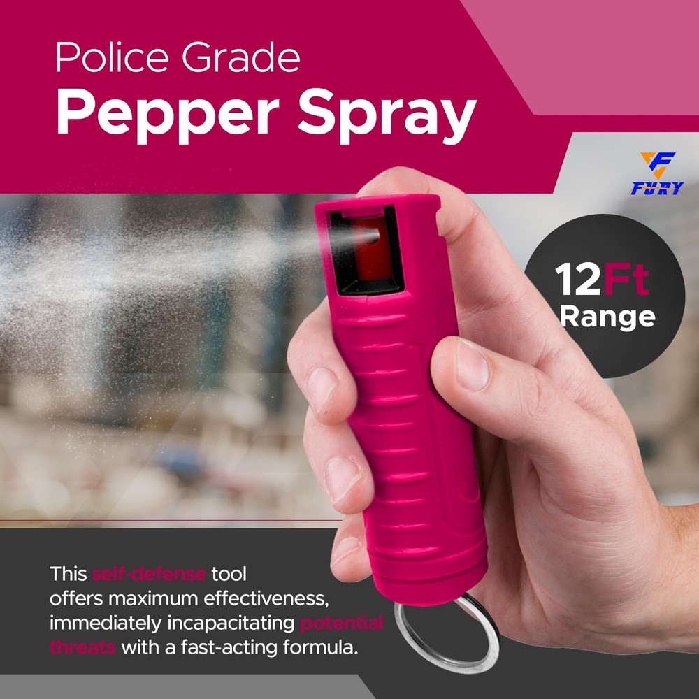 Hardshell Pepper Spray - 12Ft Range, Max Strength, UV Dye Identifier, Anti-Le...