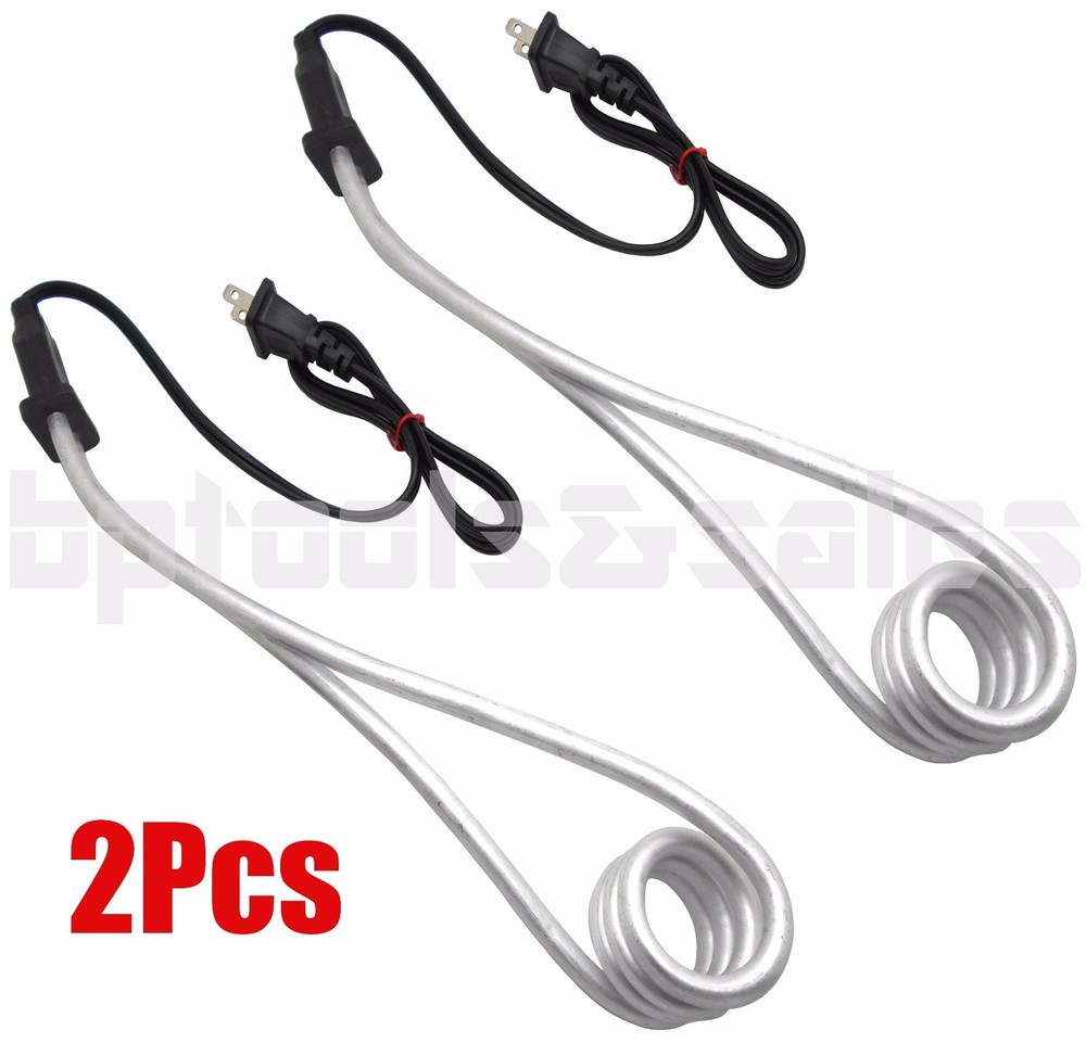 (2) 120V-1000W Water Heater Portable Electric Immersion Element Boiler Travel