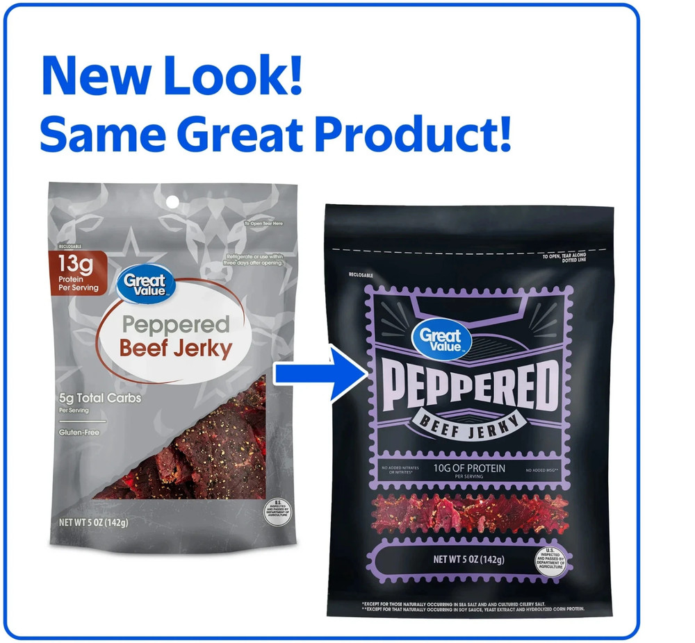 Great Value Peppered Beef Jerky, 5 Oz...
