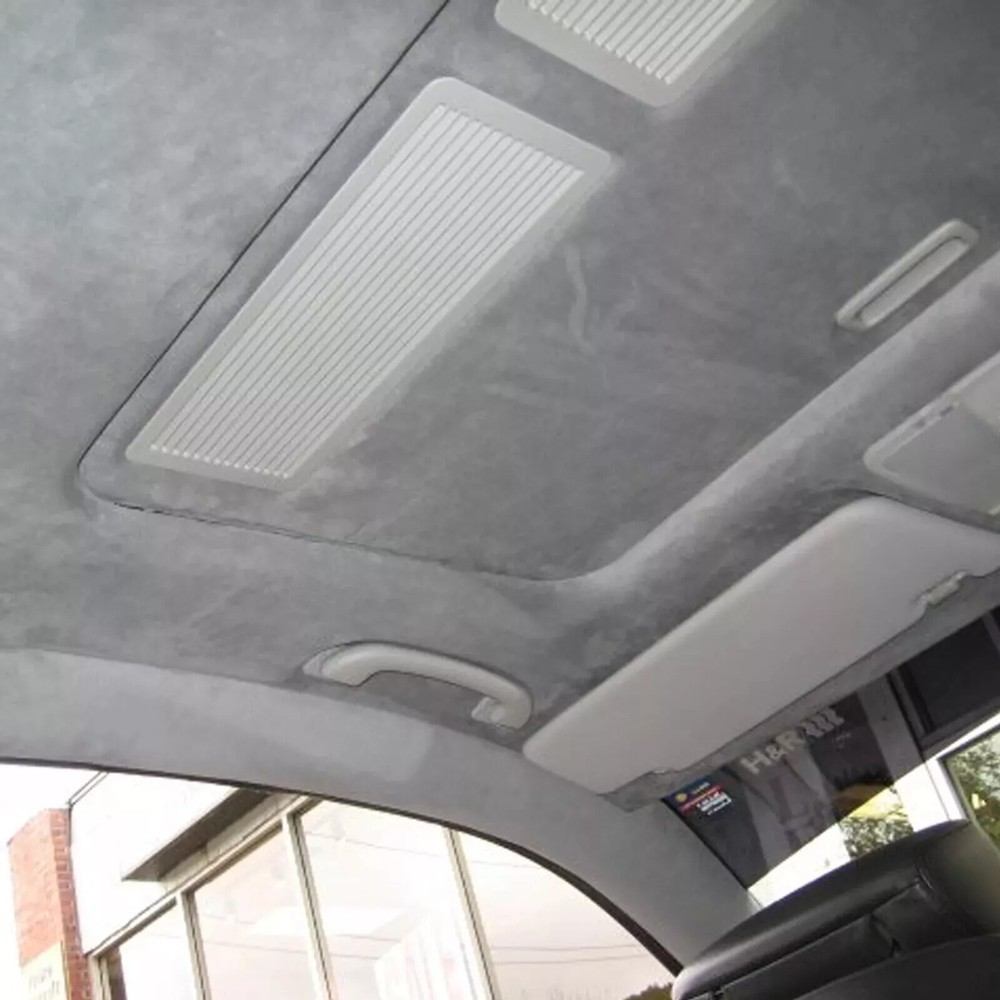 Car Ceiling Fabric Replacement - Pure Gray Headliner with Foam Backing 24Sqft