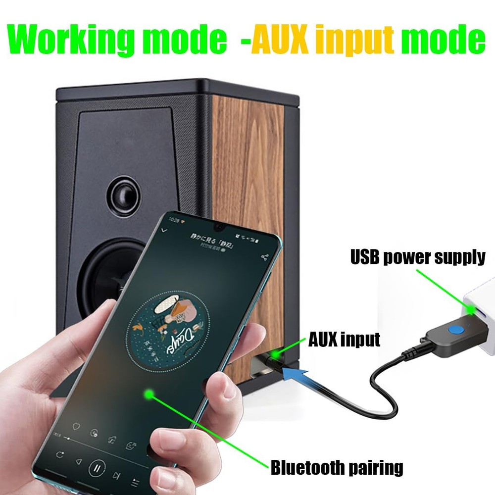 USB Bluetooth Receiver, 5.3 Wireless H222 Upgraded version, black