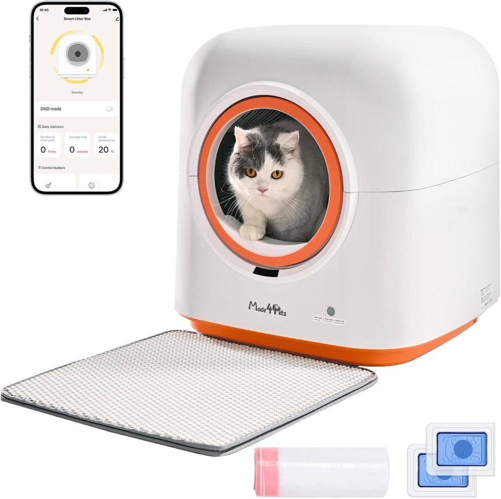 Made4Pets Self-Cleaning Litter Box, Automatic Cat Litter Box with APP Control