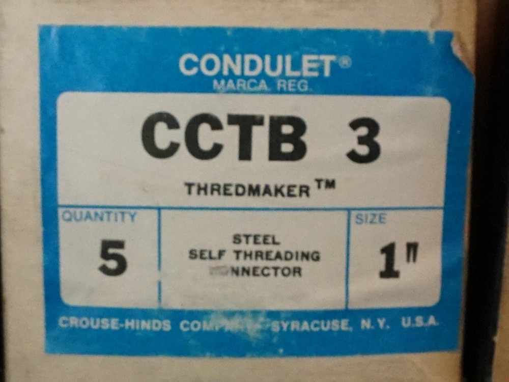 Crouse Hinds CCT-3 Self Threading Connector Pack Of Five