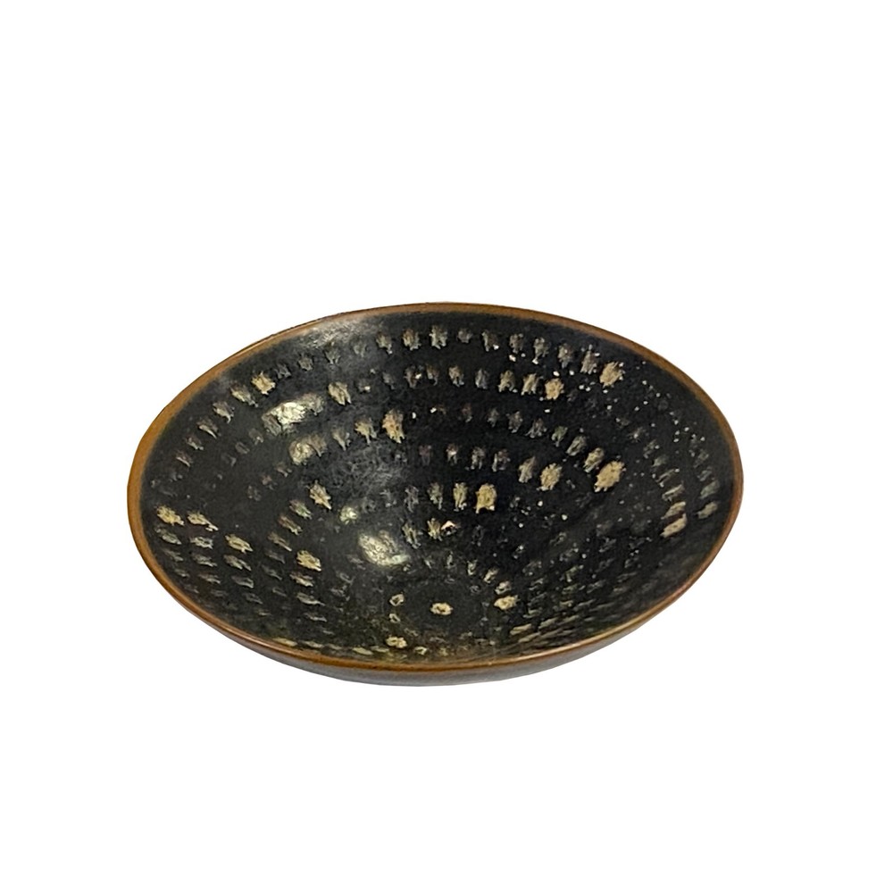 Chinese Brown Black Glaze Drip Drop Pattern Ceramic Bowl Cup Display ws3324