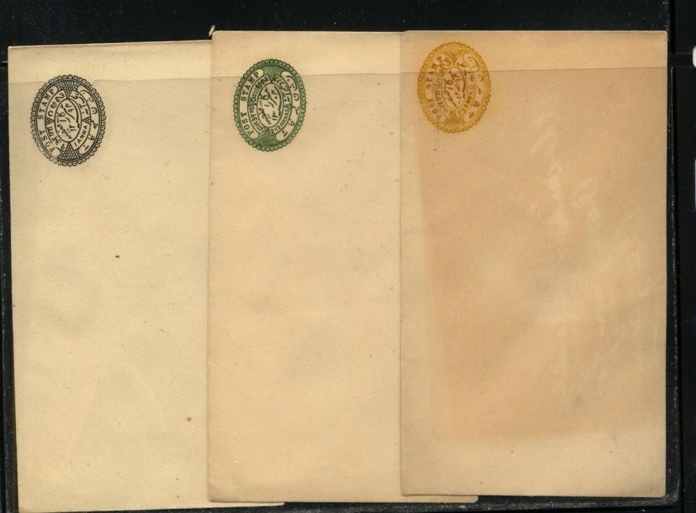 India States  3  postal  envelopes  unused         MS0308
