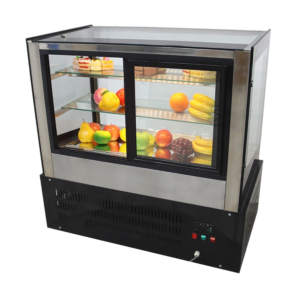 Desktop Refrigerated Cake Display Bakery Cake Cabinet Showcase w/Defogging 220V