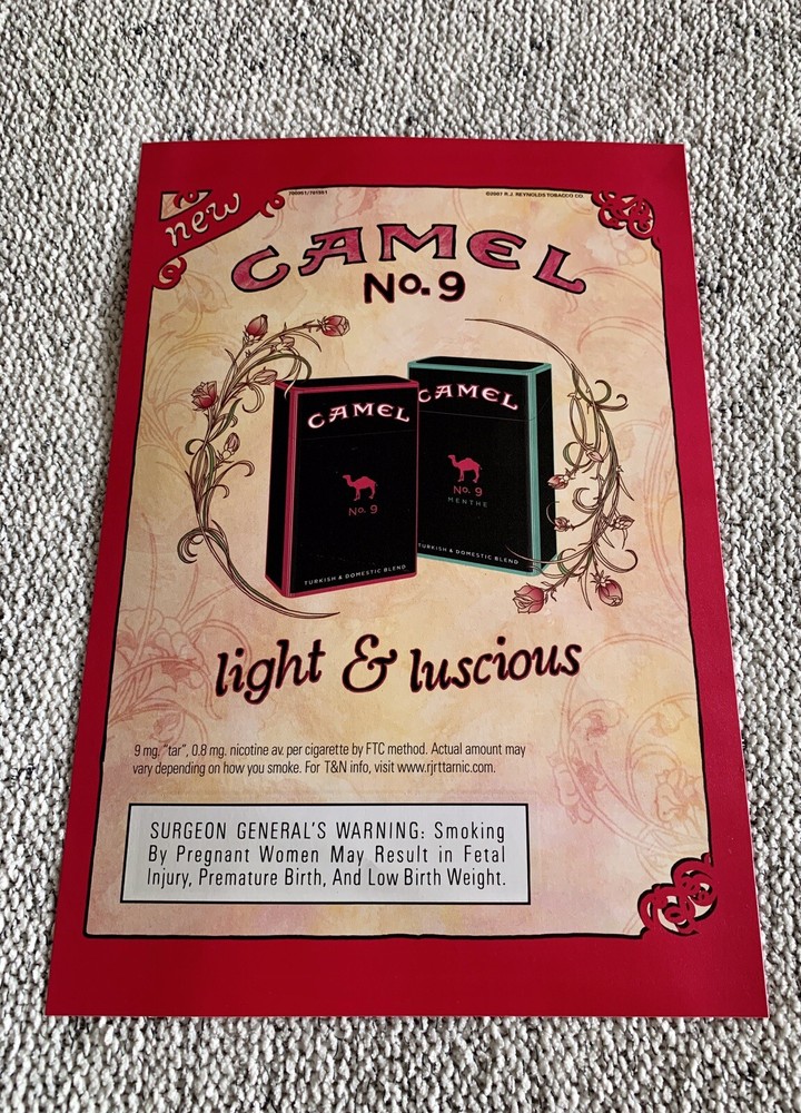 Camel No. 9 cigarettes print ad/ insert 2007 Light & Luscious