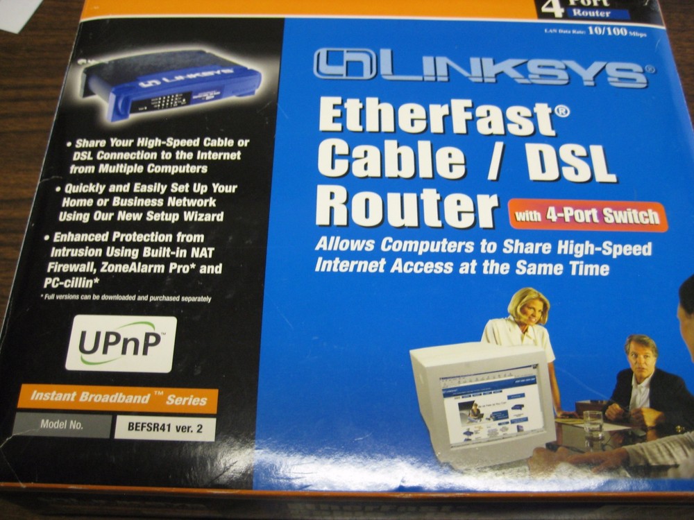 LINKSYS EtherFast Cable DSL Router with 4-Port Switch BEFSR41 Wired