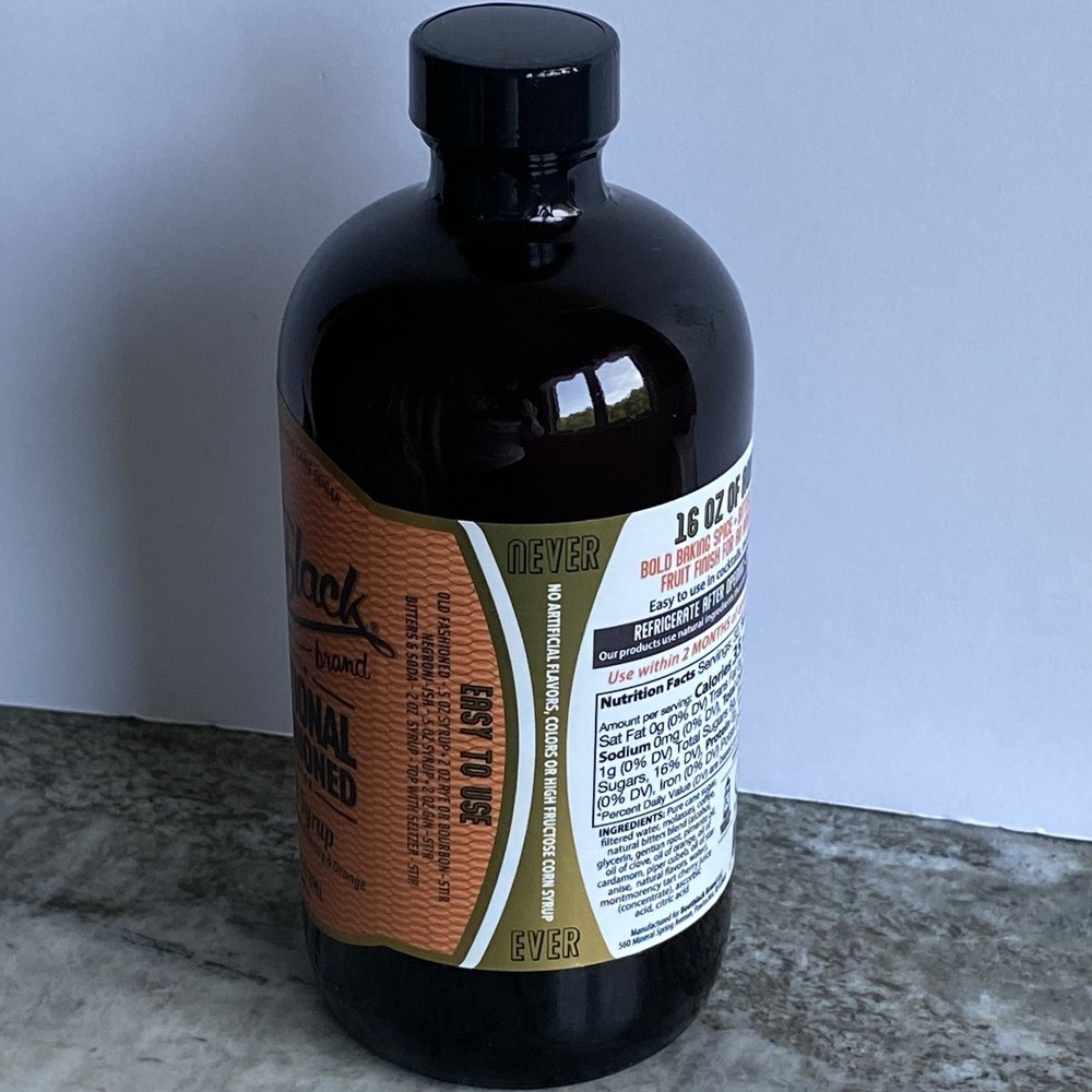 Bootblack Brand Old Fashioned Cocktail Syrup Mix Bitters Small Batch 32 Servings