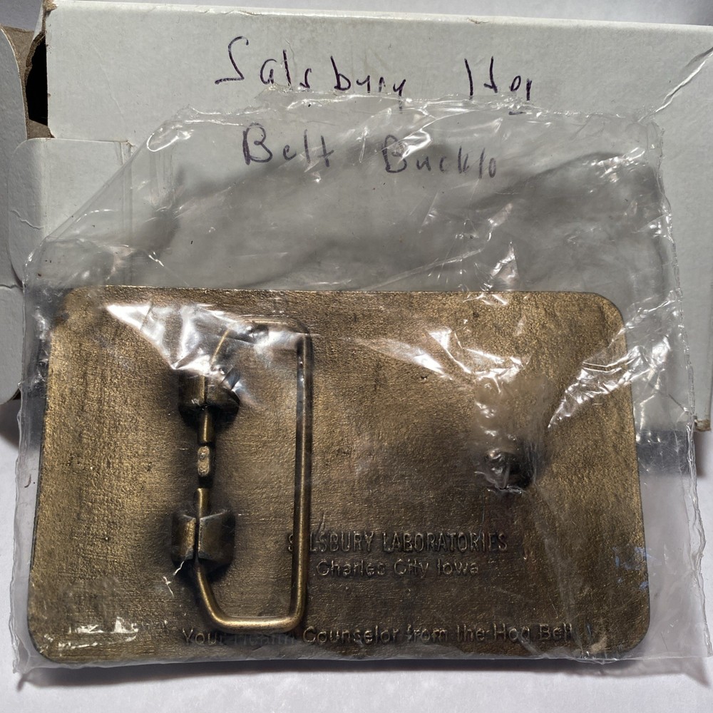 Salisbury Hog Belt Buckle. Solid Brass. Vintage