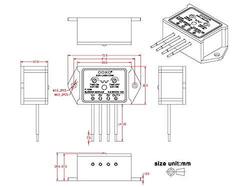 DC 4.5-30V 10Amp Blinking Flasher Module, Normally Open