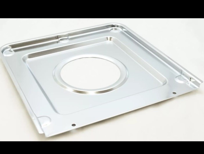 Stanco 9" x 9.25" Chrome Square Gas Range Drip Pan, 950S