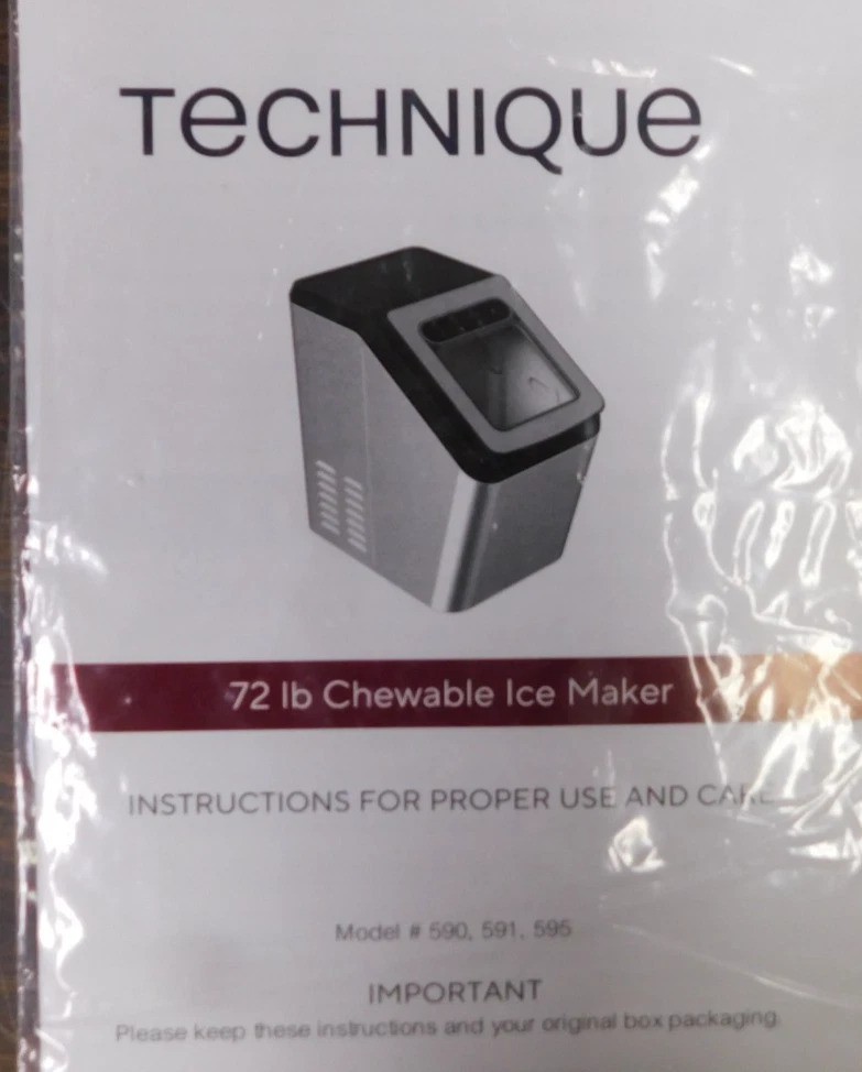 Technique Large capacity 72-lb Countertop Nugget Ice Maker Model 595