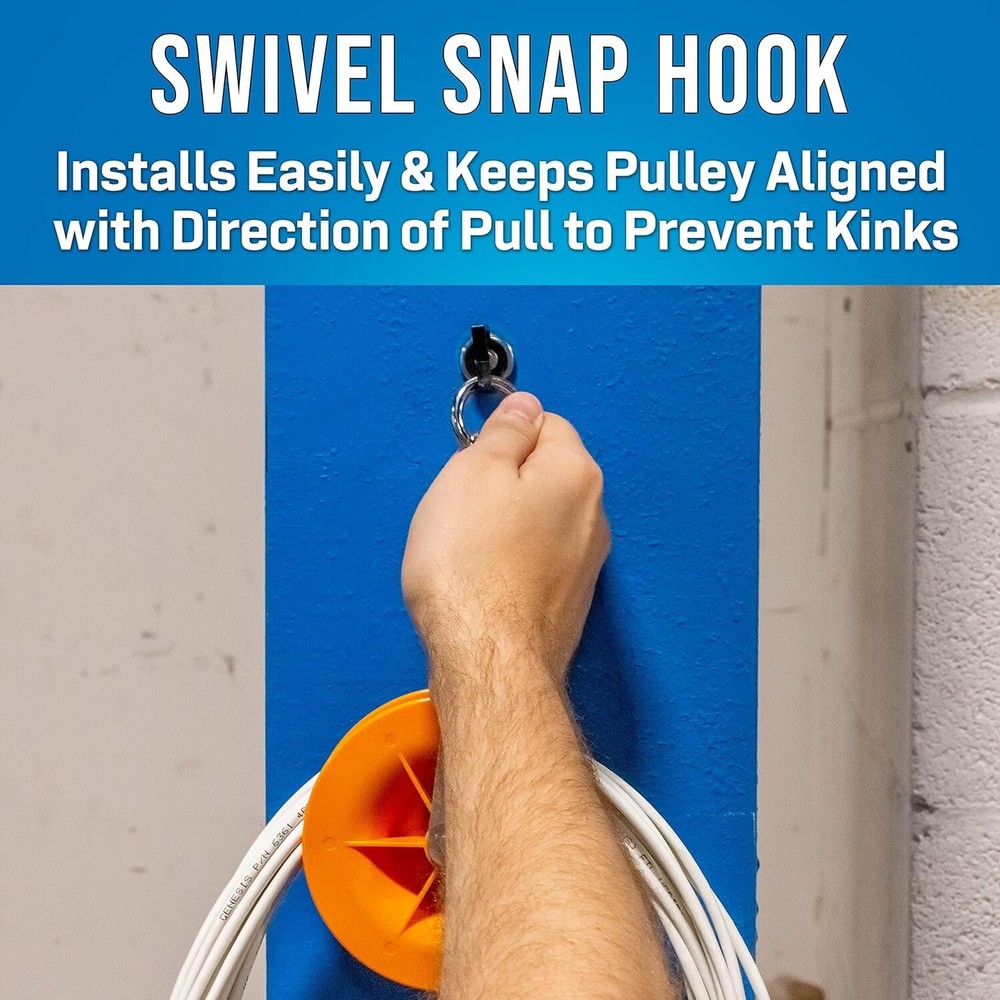 Cable Pulley Set 2-Pack for Low Voltage Electrical, Network, & COAX Cables - ...