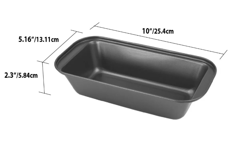 2pc-Durable Steel Bread Loaf Pan - Non-Stick 10''