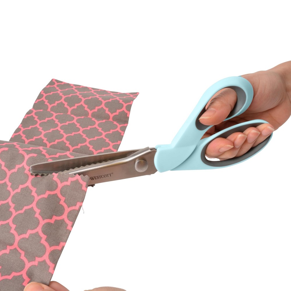 Pinking Shears for Fabric Cutting, 9.5" Titanium-Bonded ZigZag Edge, Soft Han...