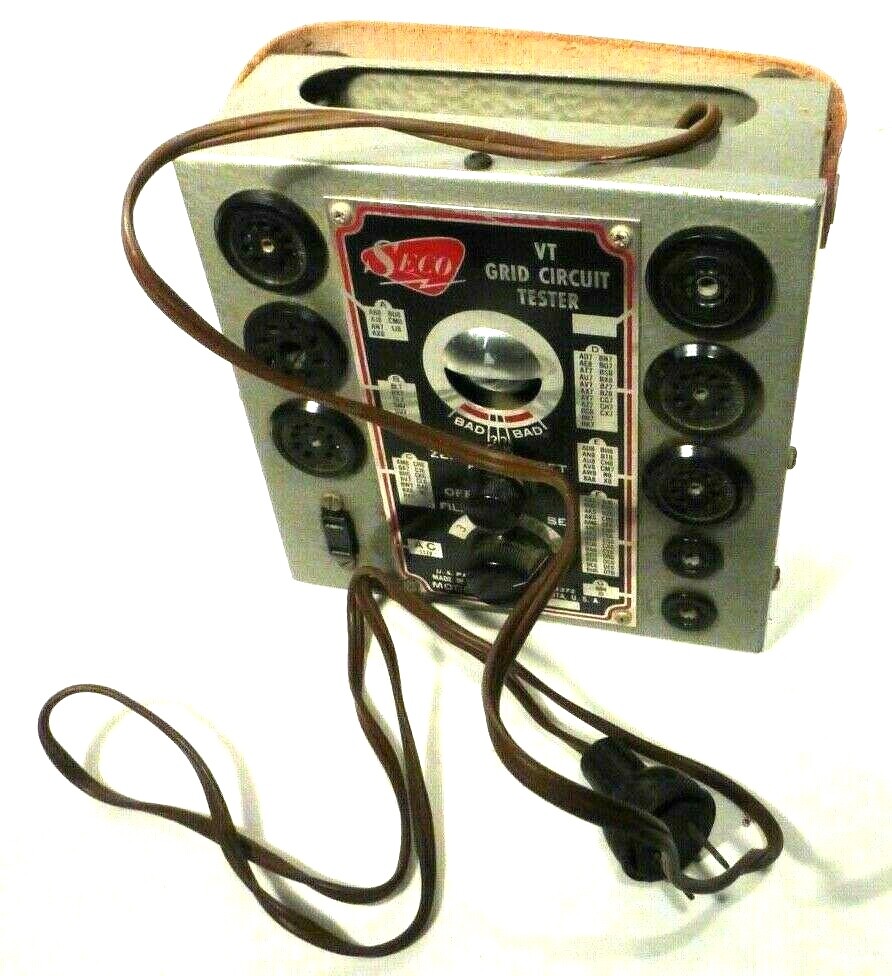vintage SECO VT GRID CIRCUIT TESTER - Tested & Working - with SOCKET ID CHART