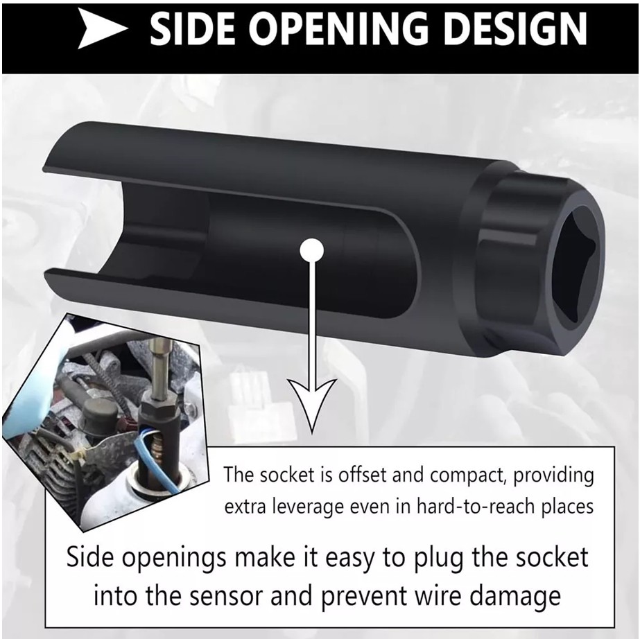 Oxygen Sensor Socket With Side Wire Cutout 1/2In Drive Removal Install Tool 7/8"